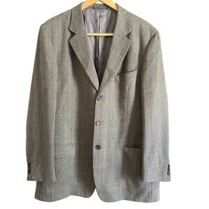 ERMENEGILDO ZEGNA Soft Wool Light brown glen plaid Blazer Sports Coat 54 / 48 R